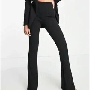 ASOS Collusion Pants Womens 4 Black Flare Leg Stretch High Rise